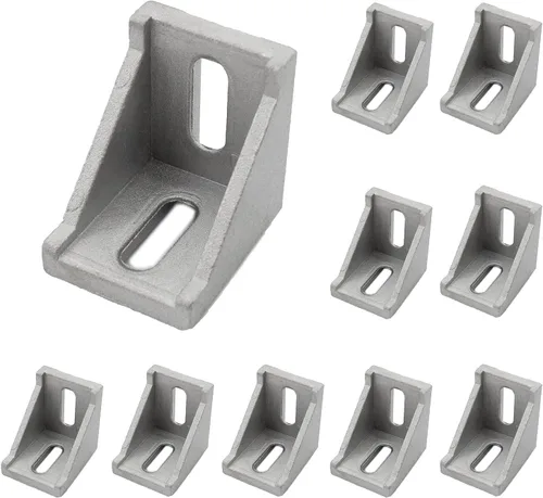 Vista 9 de Paquete de 10 soportes de esquina de perfil de aluminio, cierre de junta de ángulo recto en forma de L, conector para perfil de extrusión