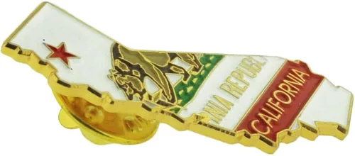 Vista 3 de PinMart Pin de solapa de bandera en forma de estado