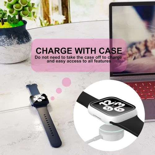 Vista 6 de Paquete de 6 fundas para Apple Watch SE 3 (2025)/SE 2/SE/Series 6/5/4 de 40 mm con protector de pantalla de vidrio templado, funda protectora