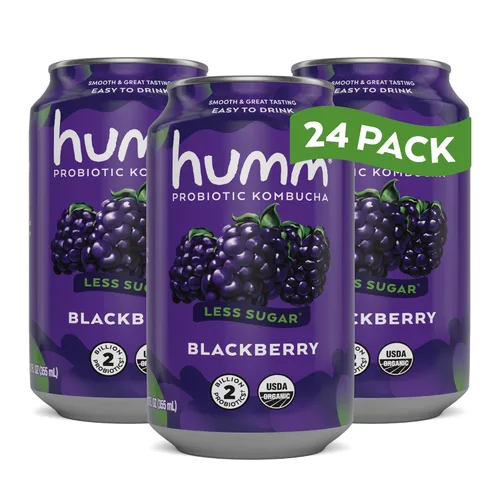 Vista 14 de Humm Kombucha Blackberry, orgánica, vegana y libre de OMG (paquete de 12)