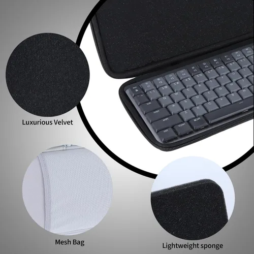 Vista 4 de Funda compatible con teclado mecánico de rendimiento iluminado Logitech MX (grafito)