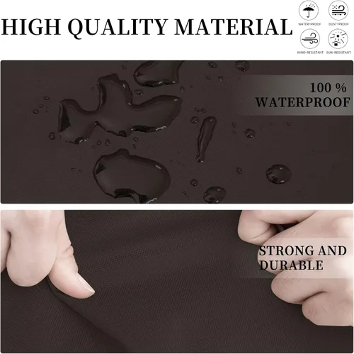 Vista 4 de Easy-Going Funda de sofá modular en forma de L para patio, funda impermeable para exteriores, funda resistente para muebles de jardín con marrón