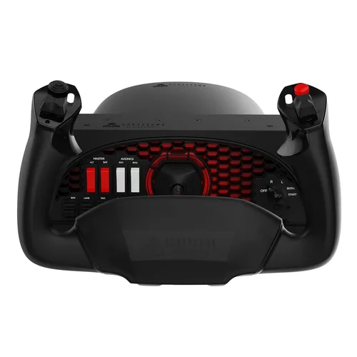 Honeycomb Alpha Controles de Vuelo y Panel de Interruptores — Volante para Simulador de Vuelo con Rotación de 180°, Eje de Acero, Interruptor de