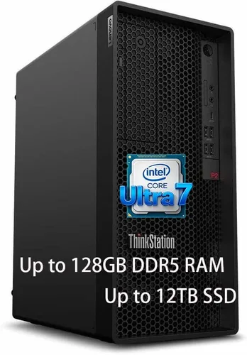 Lenovo Estación de trabajo ThinkStation P2 Gen 2 de sobremesa | Procesador Intel Core Ultra 7 265K | RAM DDR5 masiva de 128 GB | Espacio Lightning