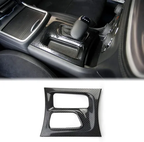 Crosselec - Ajuste de cambio de engranajes de control central de fibra de carbono para Dodge Charger 2015+ (Negro)