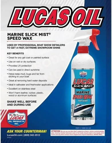 Lucas Oil 10980 Slick Mist Cera Marina de Velocidad, 24 oz