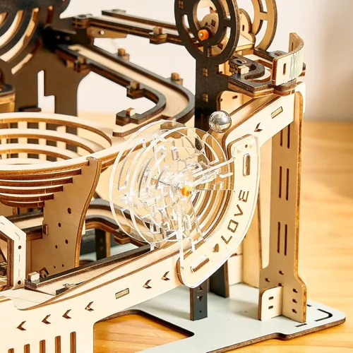 Vista 5 de Juego de rompecabezas de madera 3D con diseño de canicas, kit de modelo mecánico con motor, rompecabezas y rompecabezas para Navidad/cumpleaños