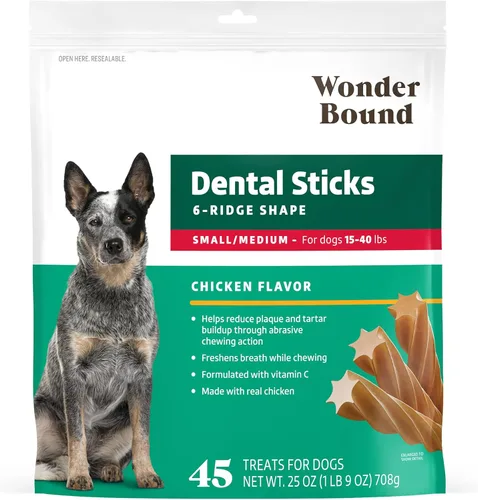 Vista 9 de Marca Yaxa – Wonder Bound - Palitos dentales con sabor a carne de res para perros grandes (más de 30 libras), forma de 6 crestas para control