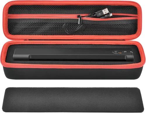 Funda para Epson Workforce ES-50/ES-60W/ ES-55R/ ES-65WR y DS-30/DS-70/DS-80W, estuche de transporte para escáner portátil duro con asa y bolsillo