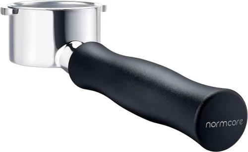 Vista 2 de Normcore 51mm Portafiltro Sin Fondo Desnudo de 2 Orejas Compatible con Delonghi ECP3420/EC155/BCO430/EC260 con Mango de Aluminio Anodizado