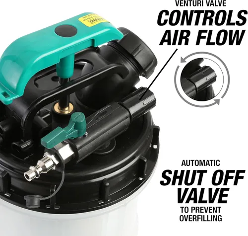 Vista 4 de OEMTOOLS 24937 Extractor de fluido neumático/manual, bomba extractora de aceite de 1.5 galones (6 litros), para refrigerante, transmisión y fluido