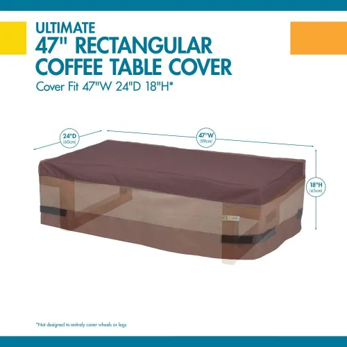 Vista 6 de DUCKCOVERS Ultimate - Funda rectangular impermeable para mesa de café de 49 pulgadas, funda otomana para exteriores